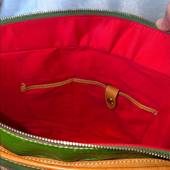 Dooney & Bourke Kelly Green and Tan Leather Shoulder Bag - Picture 8 of 13
